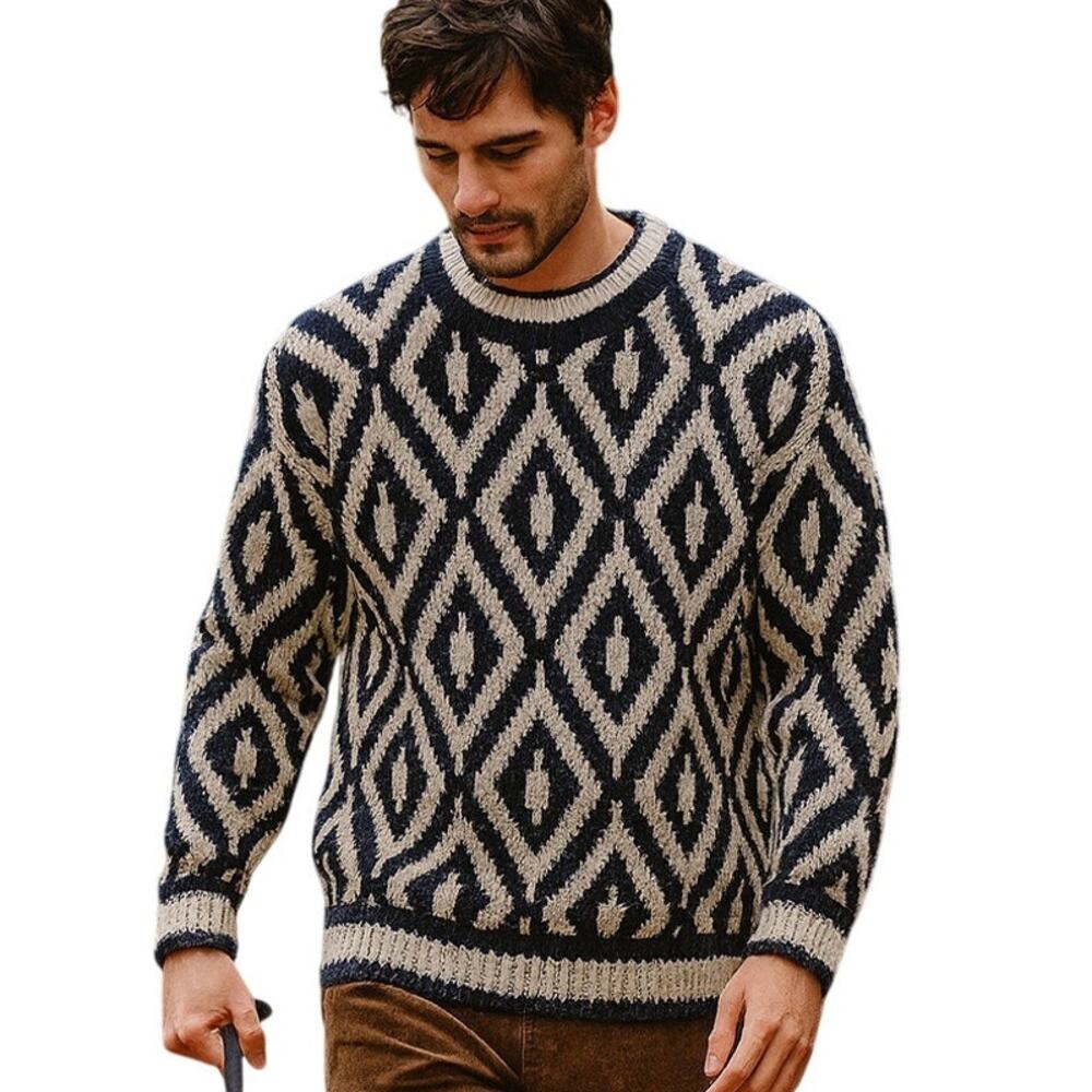 Vintage Basix Fenn Wright Manson Sweater | Geometric Pattern | Size L
